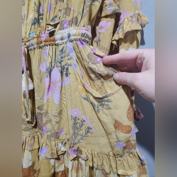 Spell and the Gypsy Yellow Ruffled Tiered Sundress Size Medium - Picture 11 of 16